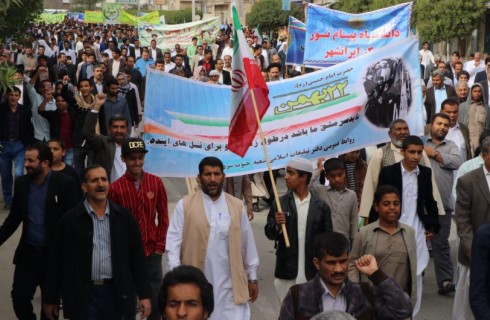 قدیر فرماندار ایرانشهر از حضور مردم در جشن چهلمین سالگرد پیروزی انقلاب